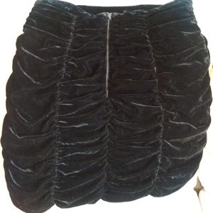 Black velvet drape skirt